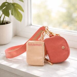 lululemon athletica Coral & Peach Mini Pouch Duo with Strap